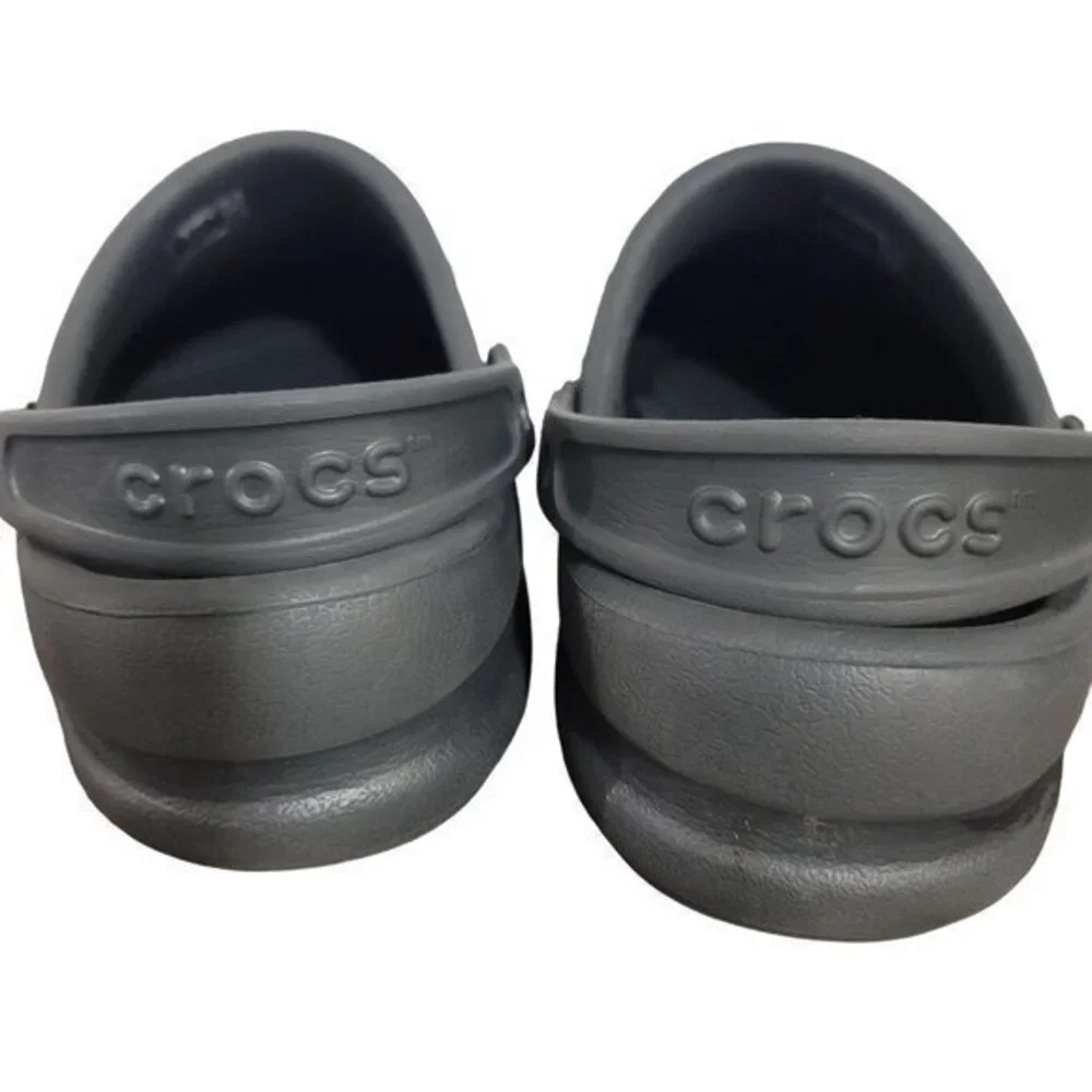Crocs At Work Bistro Mens 10 Gray‎ Comfort Slip Resistant Clogs 10075 W12 Work